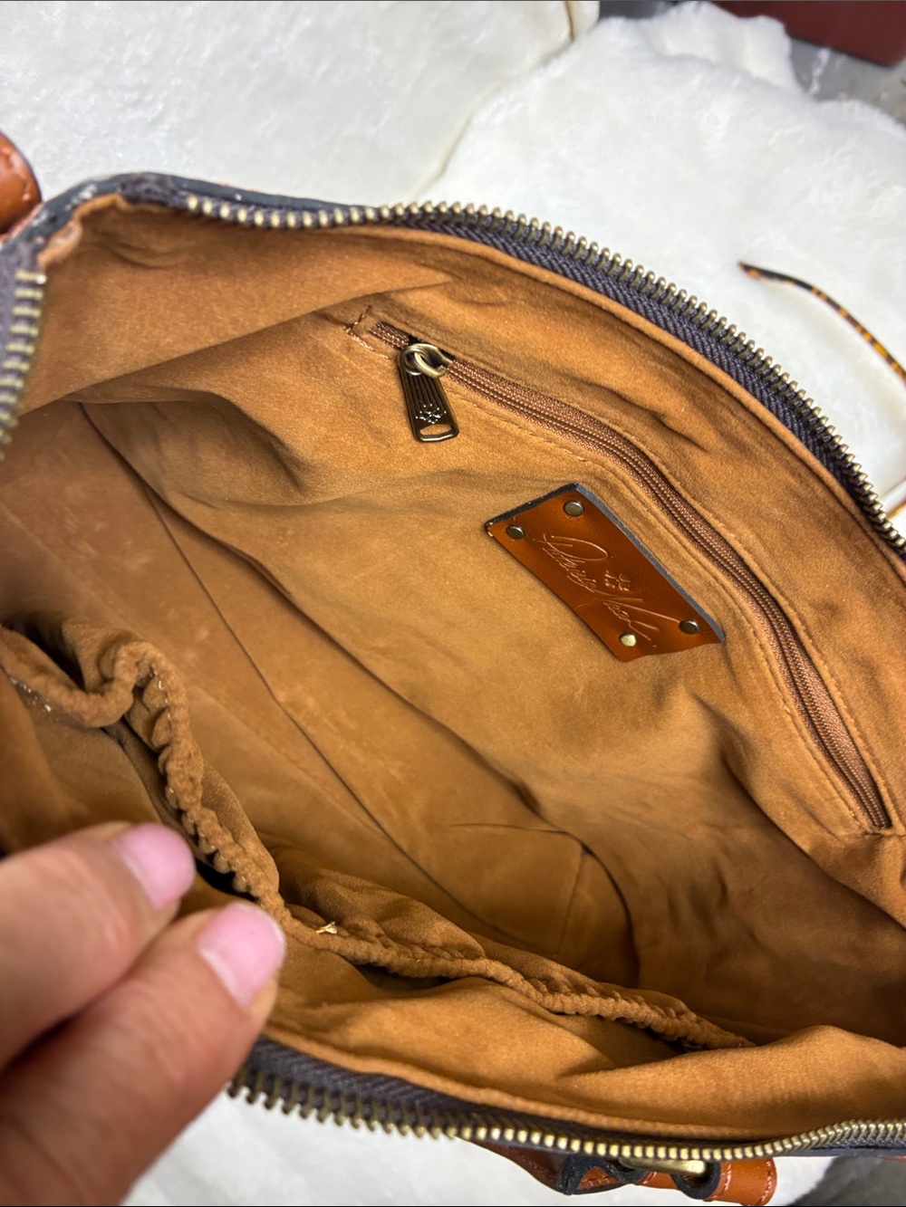 Patricia Nash Multicolor Floral Leather Shoulder Bag with Brown Handles - Picture 3 of 6